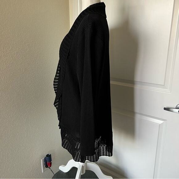 Misook Open Front Lace Trim Cardigan - Picture 7 of 7